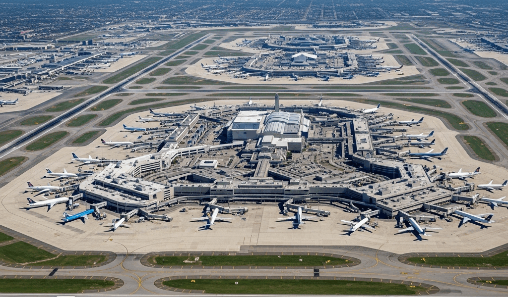 chicago o hare airport aerial view showing runways and termi 20260331 095948