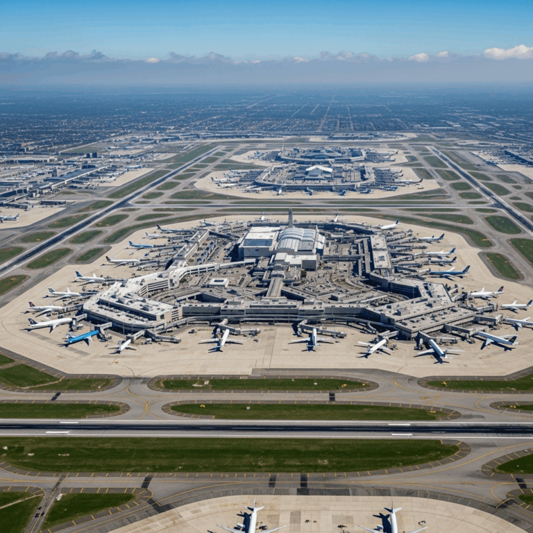 chicago o hare airport aerial view showing runways and termi 20260331 095948